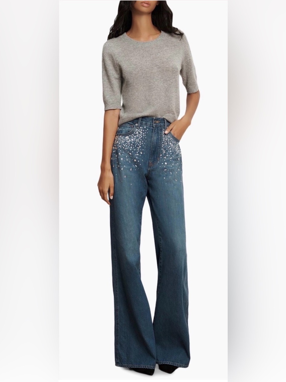 Veronica Beard Kasey Crystal Embellished Jean